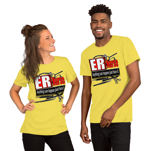 PREMIUM SHORT-SLEEVE UNISEX T-SHIRT ER NURSE ANYTHING CAN HAPPEN