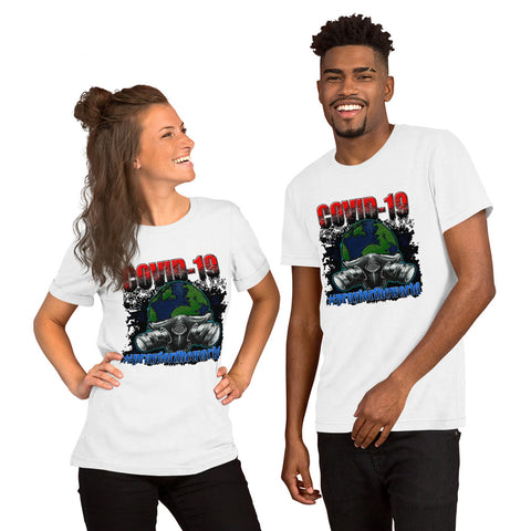 PREMIUM SHORT-SLEEVE UNISEX T-SHIRT COVID 19 PRAYFORWORLD