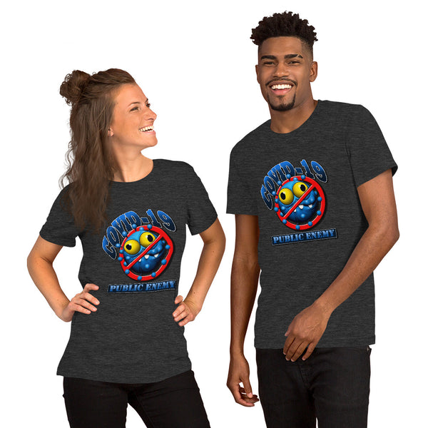 PREMIUM SHORT-SLEEVE UNISEX T-SHIRT COVID 19 PUBLIC ENEMY