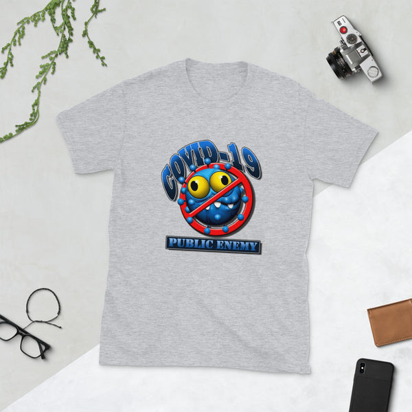 BASIC SOFTSTYLE SHORT SLEEVE UNISEX T-SHIRT COVID 19 PUBLIC ENEMY