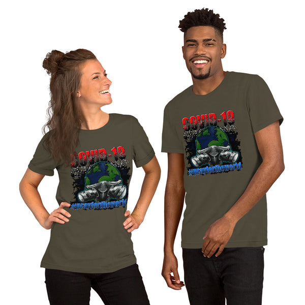 PREMIUM SHORT-SLEEVE UNISEX T-SHIRT COVID 19 PRAYFORWORLD