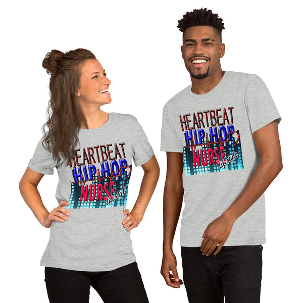 PREMIUM SHORT-SLEEVE UNISEX T-SHIRT HIP HOP NURSE HEARTBEAT