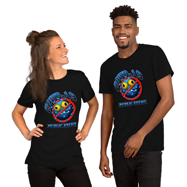 PREMIUM SHORT-SLEEVE UNISEX T-SHIRT COVID 19 PUBLIC ENEMY