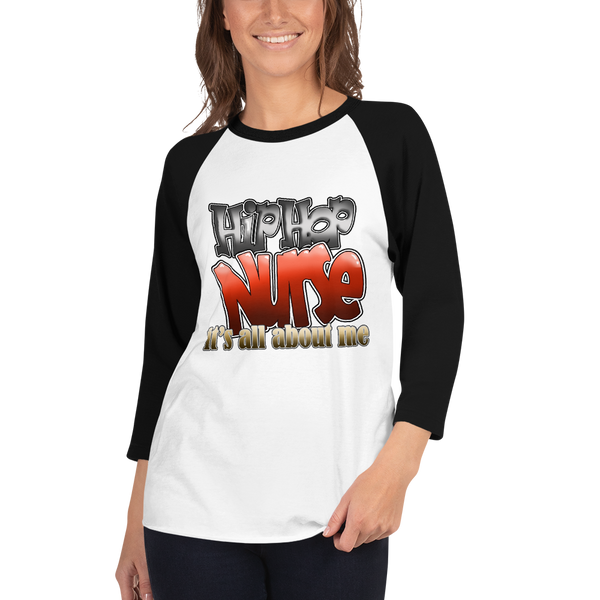 Hip Hop Nurse - 3/4 sleeve raglan shirt (003)