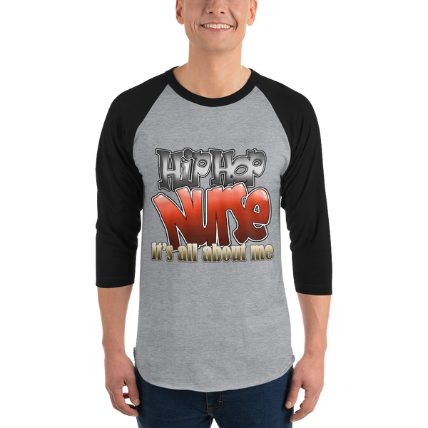 Hip Hop Nurse - 3/4 sleeve raglan shirt (003)