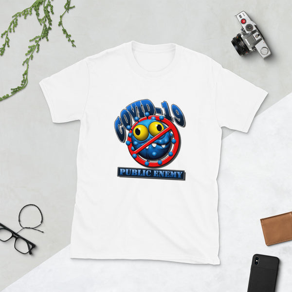 BASIC SOFTSTYLE SHORT SLEEVE UNISEX T-SHIRT COVID 19 PUBLIC ENEMY