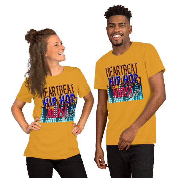 PREMIUM SHORT-SLEEVE UNISEX T-SHIRT HIP HOP NURSE HEARTBEAT