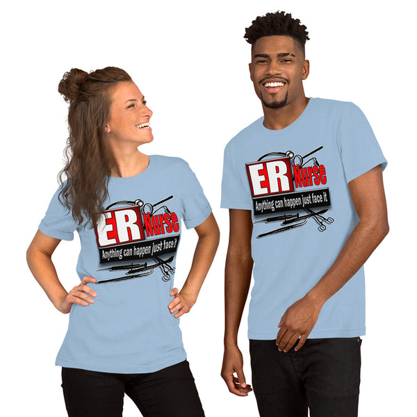 PREMIUM SHORT-SLEEVE UNISEX T-SHIRT ER NURSE ANYTHING CAN HAPPEN