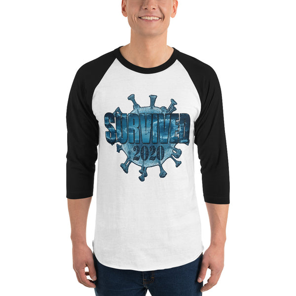 3/4 SLEEVE RAGLAN SHIRT COVID 19 SURVIVED 2020