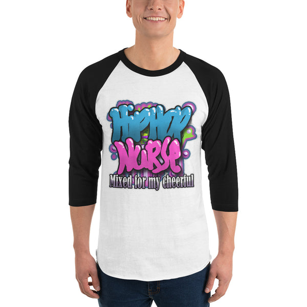 Hip Hop Nurse 3/4 sleeve raglan shirt (769)