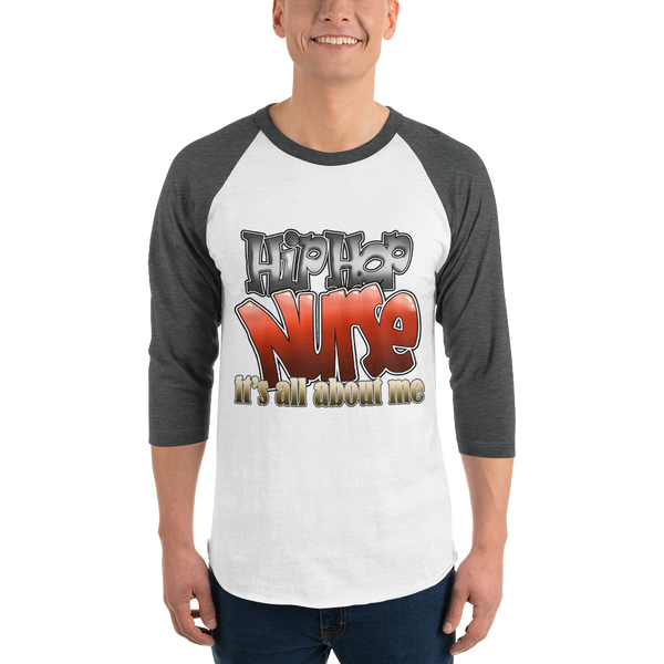 Hip Hop Nurse - 3/4 sleeve raglan shirt (003)