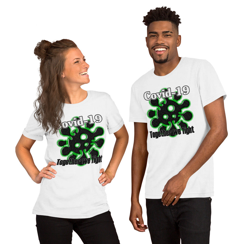 PREMIUM SHORT-SLEEVE UNISEX T-SHIRT COVID 19 - TOGETHER WE FIGHT