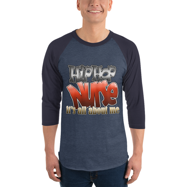 Hip Hop Nurse - 3/4 sleeve raglan shirt (003)