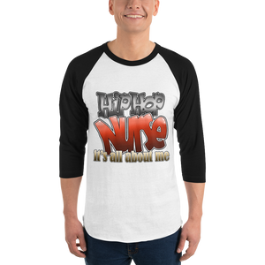 Hip Hop Nurse - 3/4 sleeve raglan shirt (003)