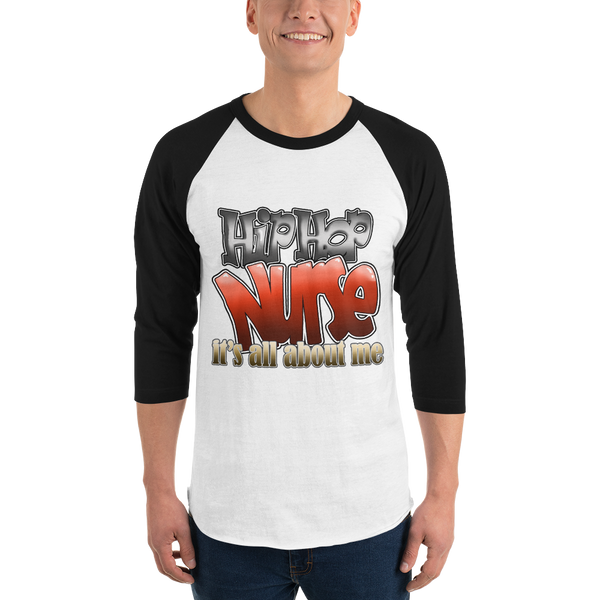 Hip Hop Nurse - 3/4 sleeve raglan shirt (003)