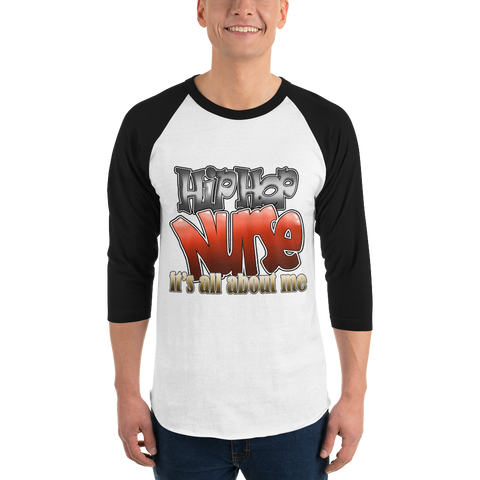 Hip Hop Nurse - 3/4 sleeve raglan shirt (003)