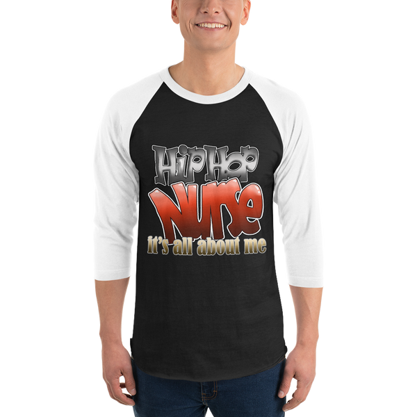 Hip Hop Nurse - 3/4 sleeve raglan shirt (003)