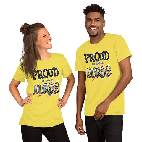 PREMIUM SHORT-SLEEVE UNISEX T-SHIRT PROUD TO BE A NURSE