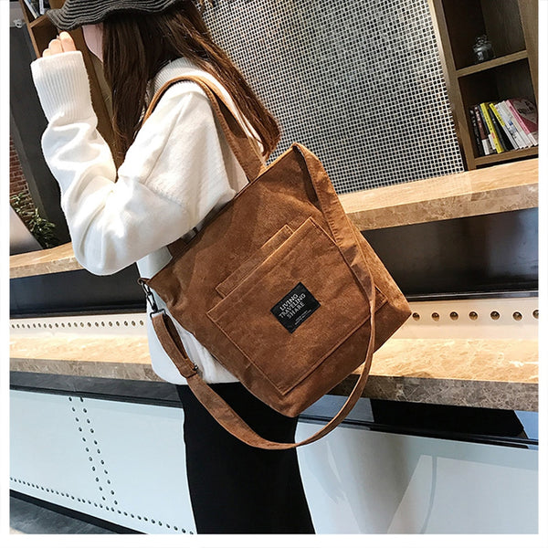 Women Corduroy Canvas Tote Bag - 210