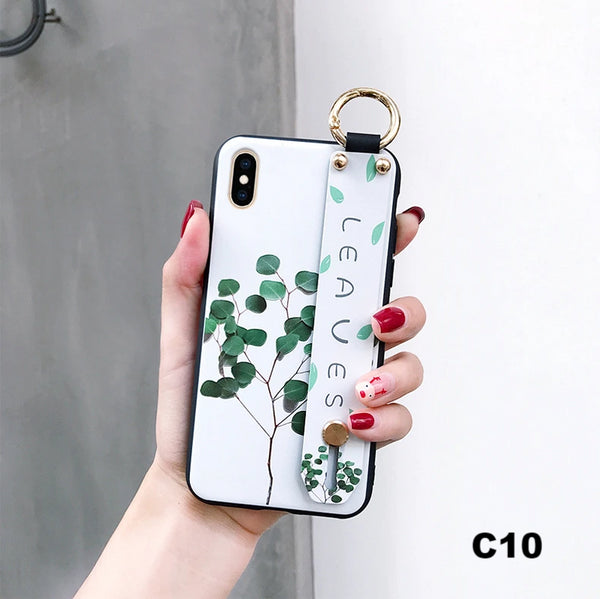 (B2G4) Flower Lanyard Stand Holder Cover IPhone Case - 113