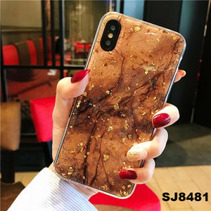 (B2G4) Bling Gold Foil Marble IPhone Case - 125