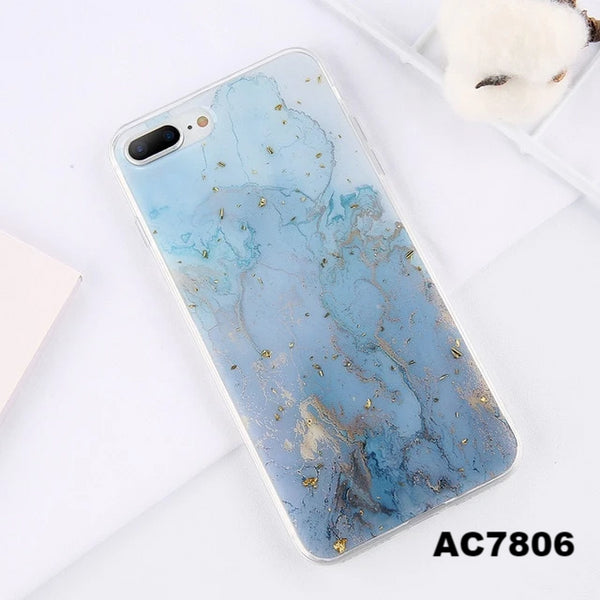 (B2G4) Bling Gold Foil Marble IPhone Case - 125