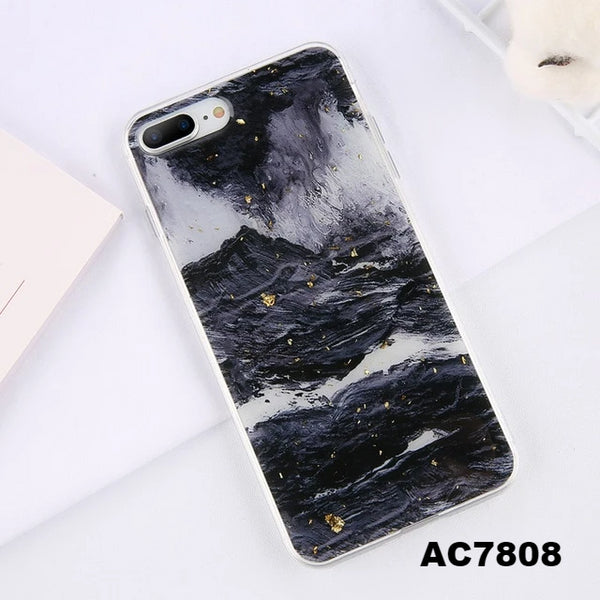 (B2G4) Bling Gold Foil Marble IPhone Case - 125