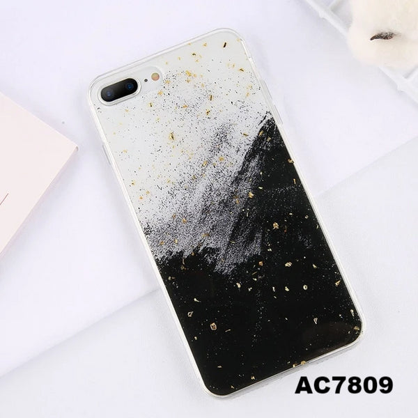 (B2G4) Bling Gold Foil Marble IPhone Case - 125