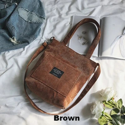 Women Corduroy Canvas Tote Bag - 210