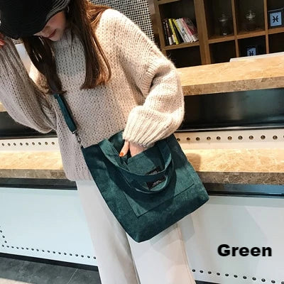 Women Corduroy Canvas Tote Bag - 210