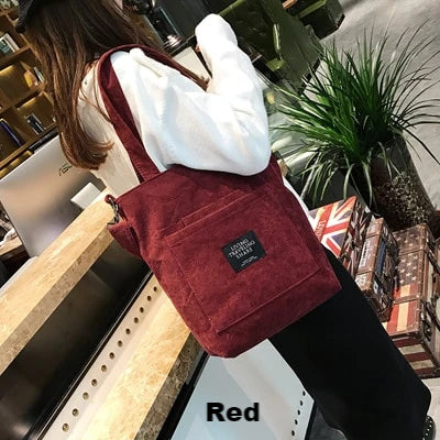 Women Corduroy Canvas Tote Bag - 210